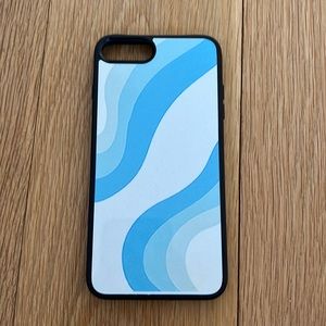 Blue squiggly phone case
